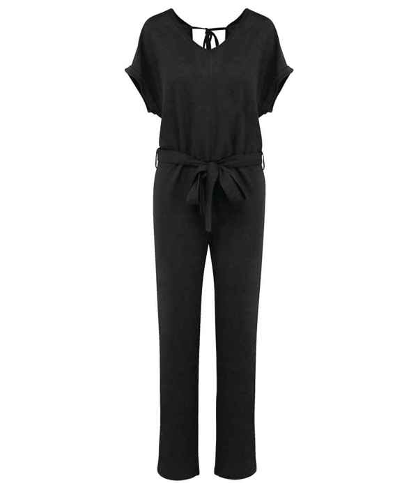 Spasso Ladies Short Sleeve Linen Knit Jumpsuit