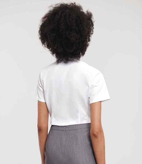 Russell Athletic Collection Ladies Short Sleeve Herringbone Shirt