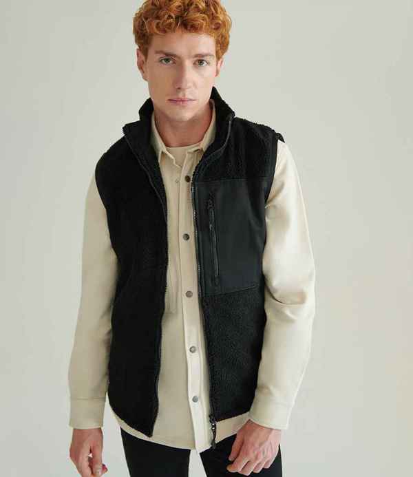 Front Row Recycled Sherpa Gilet